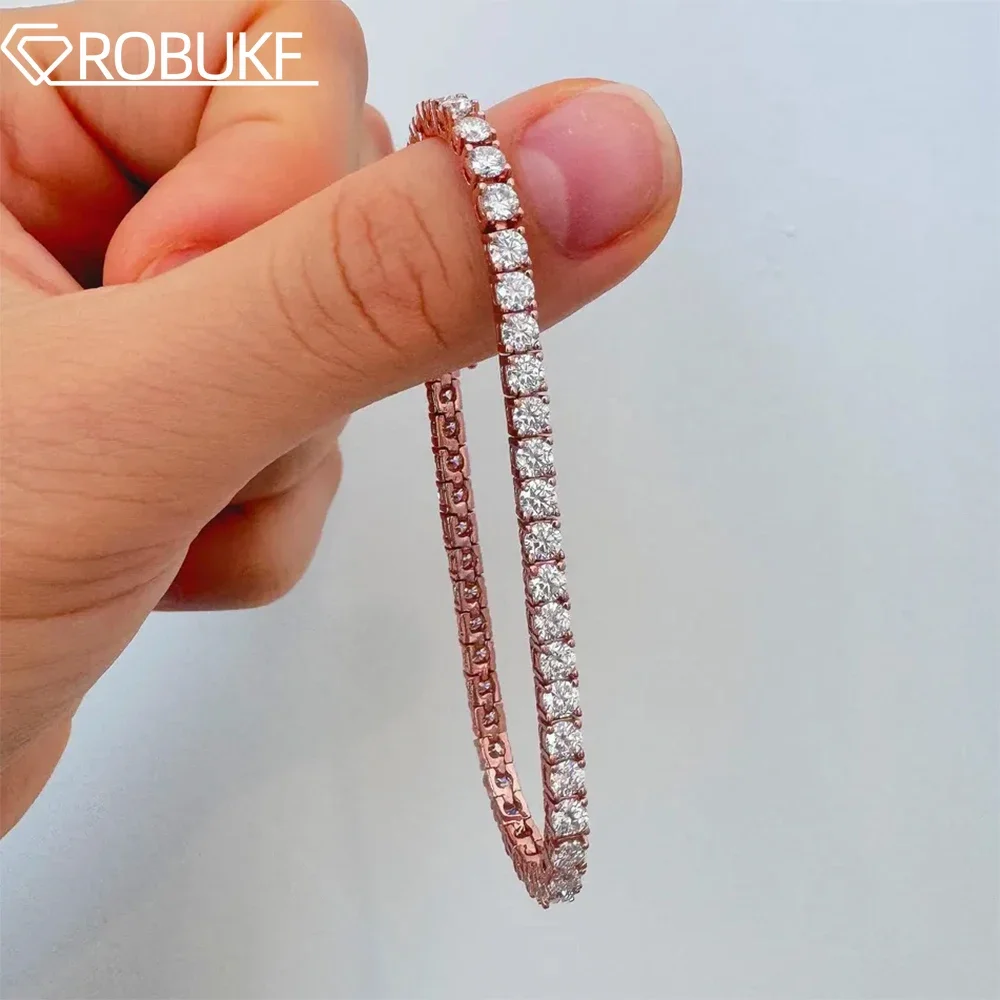 18K Rose Gold Plated Moissanite Tennis Bracelet for Women Men 3/4/5mm Pass Diamond Test Wedding Jewelry 925 Sterling Silver GRA
18K Rose Gold Plated Moissanite Tennis Bracelet for Women Men 3/4/5mm Pass Diamond Test Wedding Jewelry 925 Sterling Silver GRA