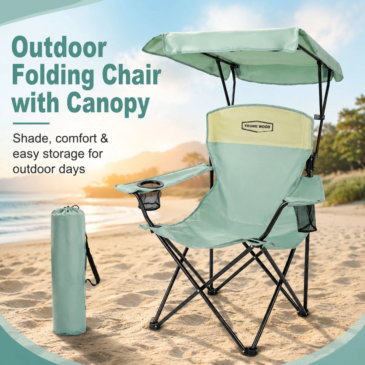 Portable,Lightweight Oversized for All, Easy to Open and Close Without Install Camping Chair with Canopy, Beach Chair with Shade
Portable,Lightweight Oversized for All, Easy to Open and Close Without Install Camping Chair with Canopy, Beach Chair with Shade