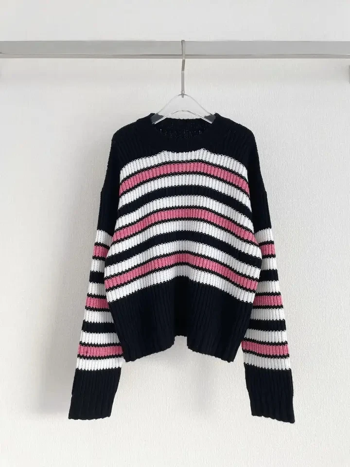 2024 New Women Spring Autumn Fashion Women Casual Striped Cotton Sweater Jumpers for Female
2024 New Women Spring Autumn Fashion Women Casual Striped Cotton Sweater Jumpers for Female