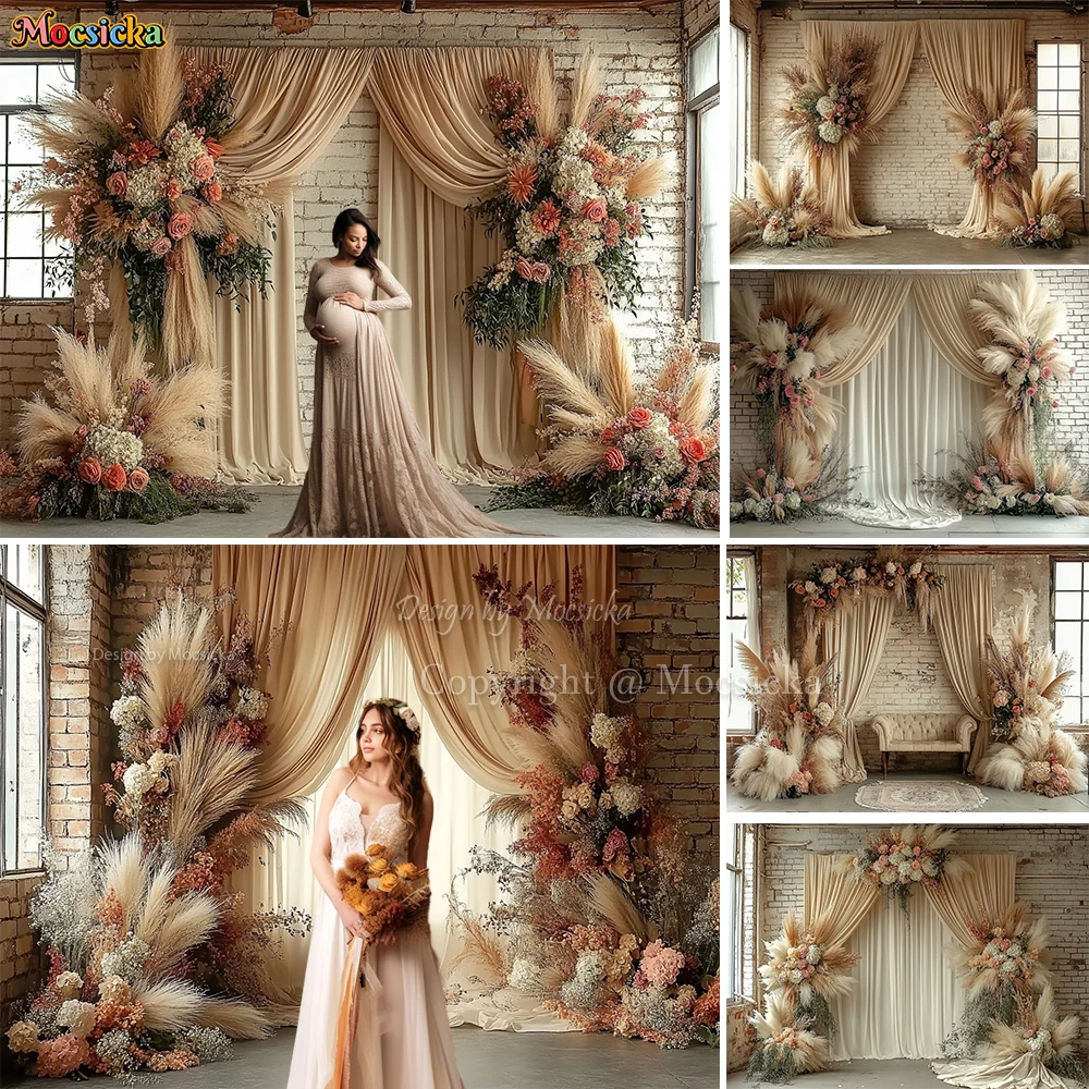 Mocsicka Flower Background for Wedding Birthday Photography Boho Brown Curtains Floral Backdrop Bridal Show Girl Photo Studio
Mocsicka Flower Background for Wedding Birthday Photography Boho Brown Curtains Floral Backdrop Bridal Show Girl Photo Studio