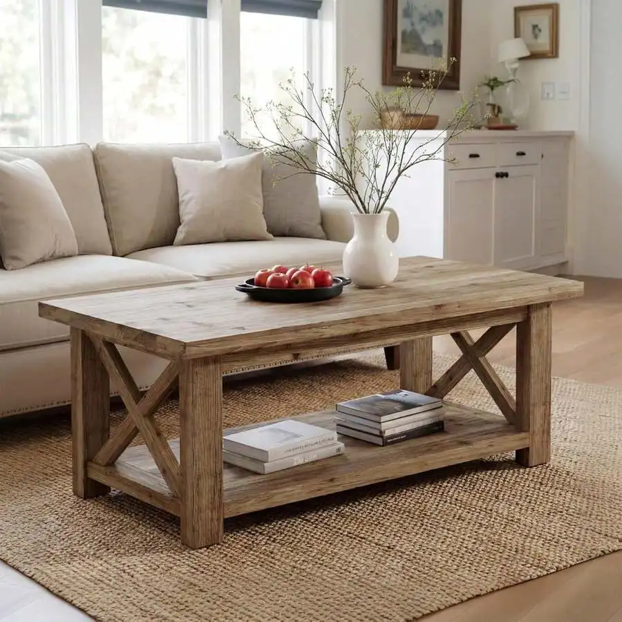 2-Tier Farmhouse Rectangular Center Table For Living Room, Accent Cocktail Tea Table With Storage, Brown
2-Tier Farmhouse Rectangular Center Table For Living Room, Accent Cocktail Tea Table With Storage, Brown