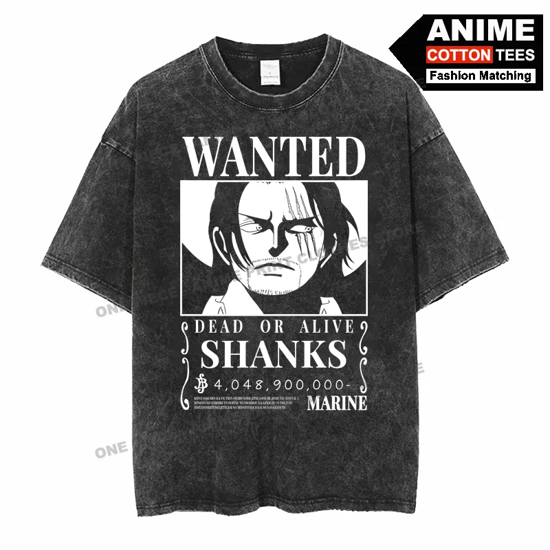ONE PIECE Anime Peripheral Clothing - Shanks WANTED Print T Shirt y2k Harajuku Men Women Short Sleeve Retro Cotton Loose Tees
ONE PIECE Anime Peripheral Clothing - Shanks WANTED Print T Shirt y2k Harajuku Men Women Short Sleeve Retro Cotton Loose Tees