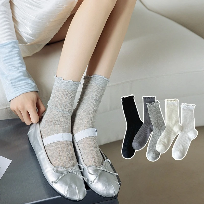 Summer Solid Color Mesh Middle Tube Women Socks Lightweight Breathable Fashion Versatile Ruffle Ballet Style Lolita Girls Socks
Summer Solid Color Mesh Middle Tube Women Socks Lightweight Breathable Fashion Versatile Ruffle Ballet Style Lolita Girls Socks
