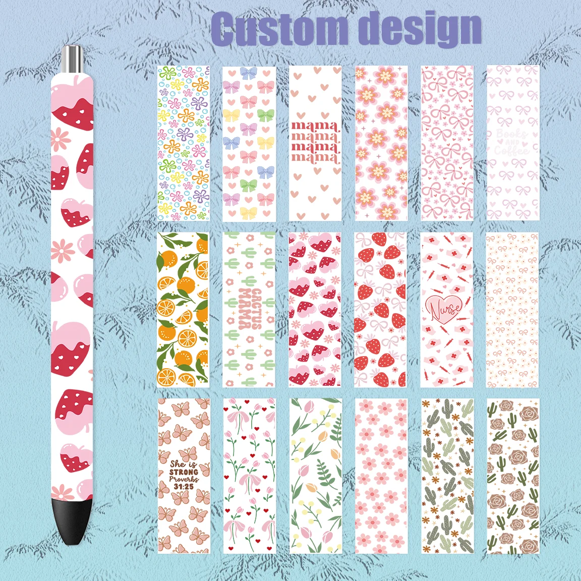 UV DTF Pen Wrapping Decals Vinyl Stickers Waterslide Epoxy Pen Wrapper For Craft Pen Gift School Classroom Office
UV DTF Pen Wrapping Decals Vinyl Stickers Waterslide Epoxy Pen Wrapper For Craft Pen Gift School Classroom Office