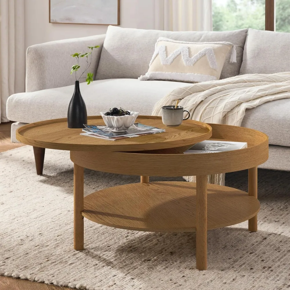 Circular Coffee Table, Modern Living Room Table with 3-Layer 31.5 Inch Storage Rotating Tabletop, 3-Layer Tea Table Made Entirel
Circular Coffee Table, Modern Living Room Table with 3-Layer 31.5 Inch Storage Rotating Tabletop, 3-Layer Tea Table Made Entirel