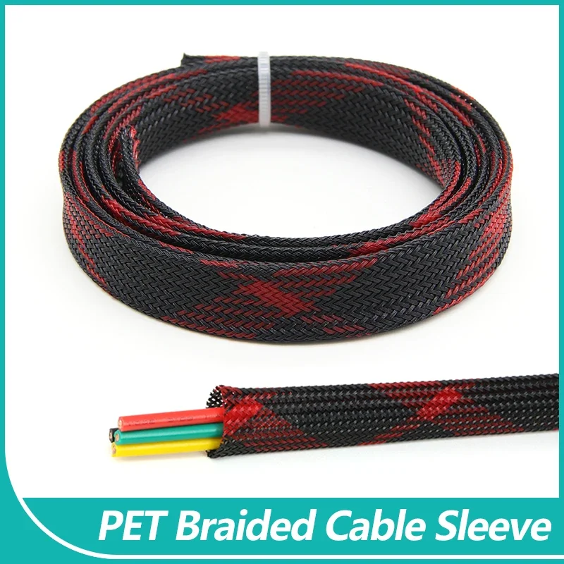 Black-Red Cross PET Braided Cable Sleeve 2/4/6/8/10/12/14/16/20/25/30mm Expandable High Density Insulated Line Protection Sheath
Black-Red Cross PET Braided Cable Sleeve 2/4/6/8/10/12/14/16/20/25/30mm Expandable High Density Insulated Line Protection Sheath