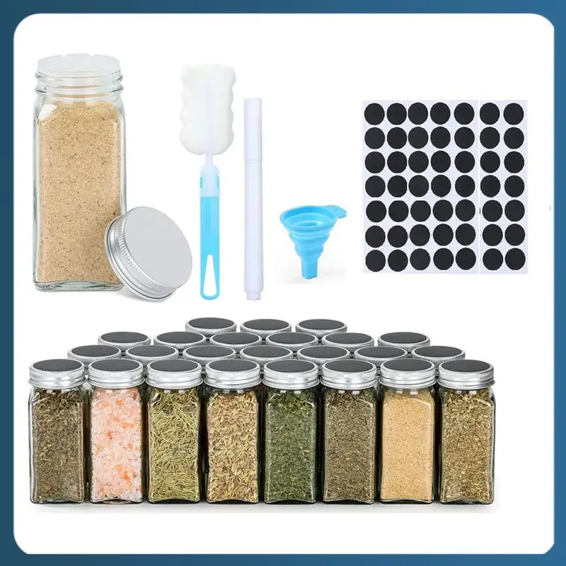 AB02 Spice Jars With Label, 24 Pcs Glass Spice Jars 4Oz Seasoning Organizer, Empty Square Spice Containers Bottles
AB02 Spice Jars With Label, 24 Pcs Glass Spice Jars 4Oz Seasoning Organizer, Empty Square Spice Containers Bottles