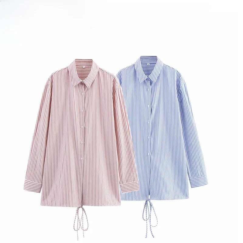 ZBZA Spring New Women's Loose Long Sve Stripe irt Stand Collar Single Button Casual Sle Polyester Fiber Regular Thin
ZBZA Spring New Women's Loose Long Sve Stripe irt Stand Collar Single Button Casual Sle Polyester Fiber Regular Thin