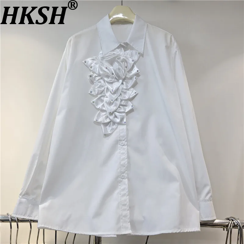 HKSH Spring Autumn New Women Shirt Three-Dimensional Flower Single Breasted Long Sleeve Elegant Trendy Top French Blouse HK13282
HKSH Spring Autumn New Women Shirt Three-Dimensional Flower Single Breasted Long Sleeve Elegant Trendy Top French Blouse HK13282