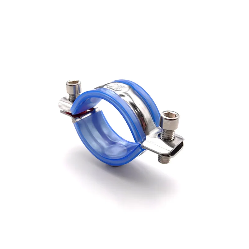 SS304 Pipe Clamp with Blue Rubber Cushion 19-102mm Tube Holder M8 Thread Fixing Bracket for Vibration Reduction Plumbing HVAC
SS304 Pipe Clamp with Blue Rubber Cushion 19-102mm Tube Holder M8 Thread Fixing Bracket for Vibration Reduction Plumbing HVAC