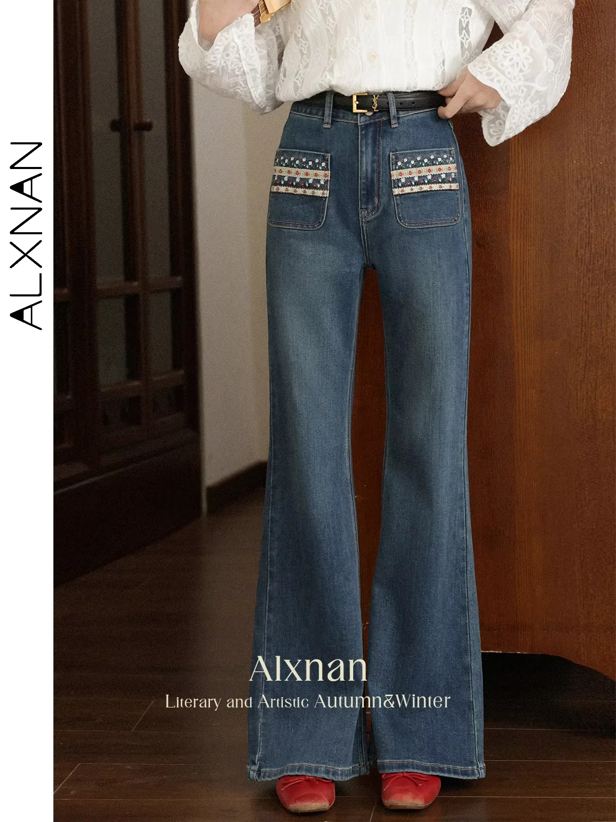 ALXNAN Blue Vintage Jeans High-waist Straight Wide-leg Baggy Pants 2025 Autumn Casual Elegant Office Lady Cotton Trousers L56751
ALXNAN Blue Vintage Jeans High-waist Straight Wide-leg Baggy Pants 2025 Autumn Casual Elegant Office Lady Cotton Trousers L56751