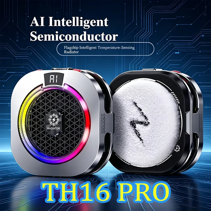 NEW TH16 Pro Mobile Cooler 24W Magnetic & Back-Clip Ice Cooling Radiator Digital Display RGB Light Gaming Temp Control
NEW TH16 Pro Mobile Cooler 24W Magnetic & Back-Clip Ice Cooling Radiator Digital Display RGB Light Gaming Temp Control