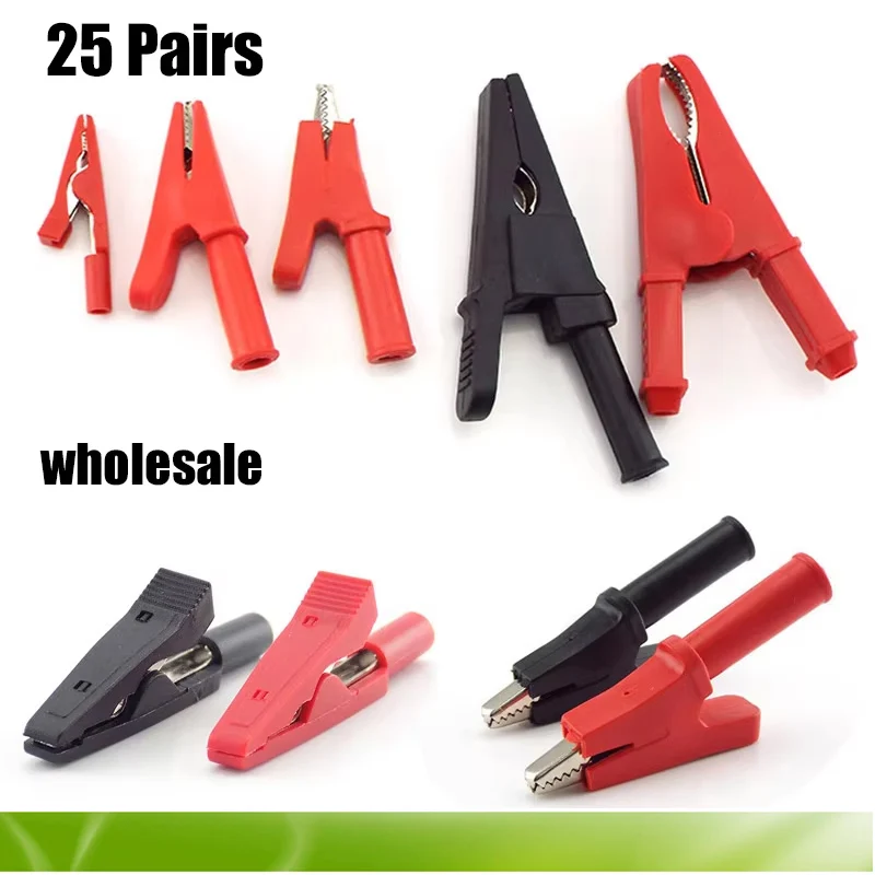 25pairs 10A 30A 50A Alligator Crocodile Test Adapter Clip Probe Pen Test 4mm Banana Insulated plug for Multimeter car Battery
25pairs 10A 30A 50A Alligator Crocodile Test Adapter Clip Probe Pen Test 4mm Banana Insulated plug for Multimeter car Battery