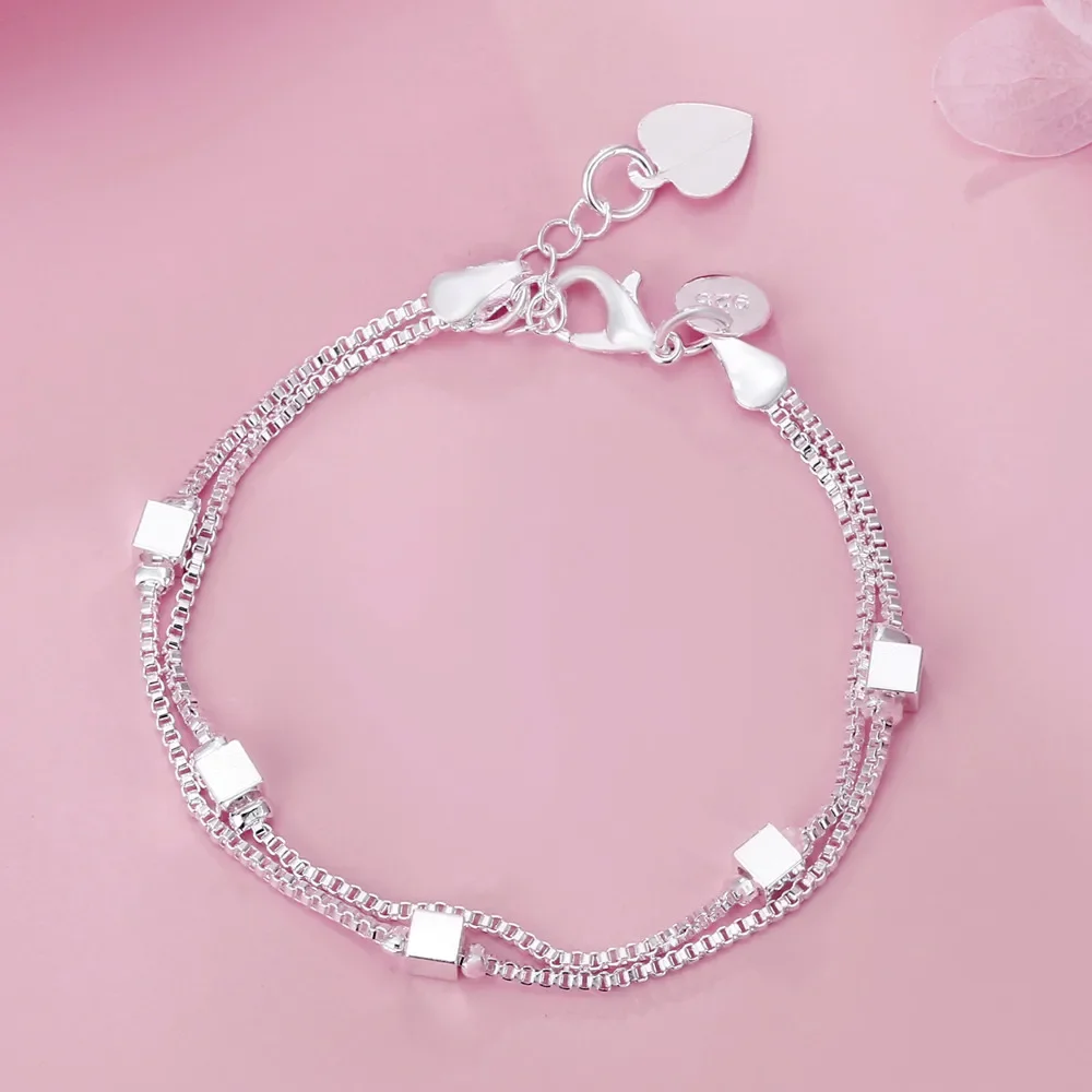 Hot 925 Sterling silver cute Lucky square box chain bracelets for women fashion party wedding engagement Jewelry Christmas gifts
Hot 925 Sterling silver cute Lucky square box chain bracelets for women fashion party wedding engagement Jewelry Christmas gifts