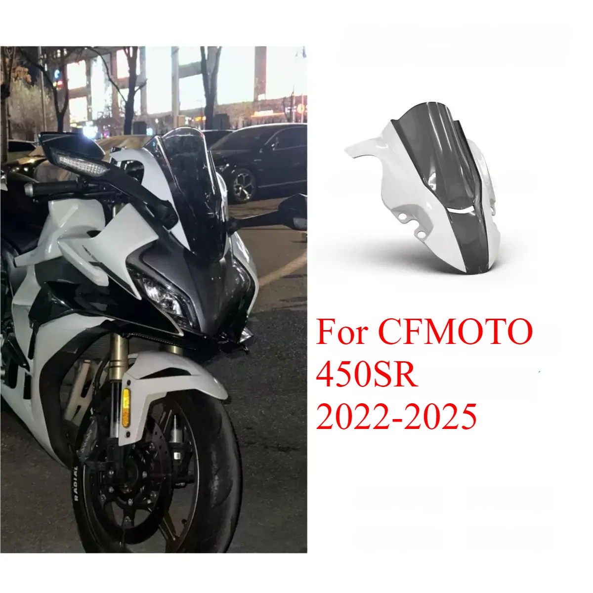 For CFMOTO 450SR 2022-2025 Original Modified Motorcycle Windshield Front Wind Screen Air Deflector Sport Fairing Wind Deflectors
For CFMOTO 450SR 2022-2025 Original Modified Motorcycle Windshield Front Wind Screen Air Deflector Sport Fairing Wind Deflectors