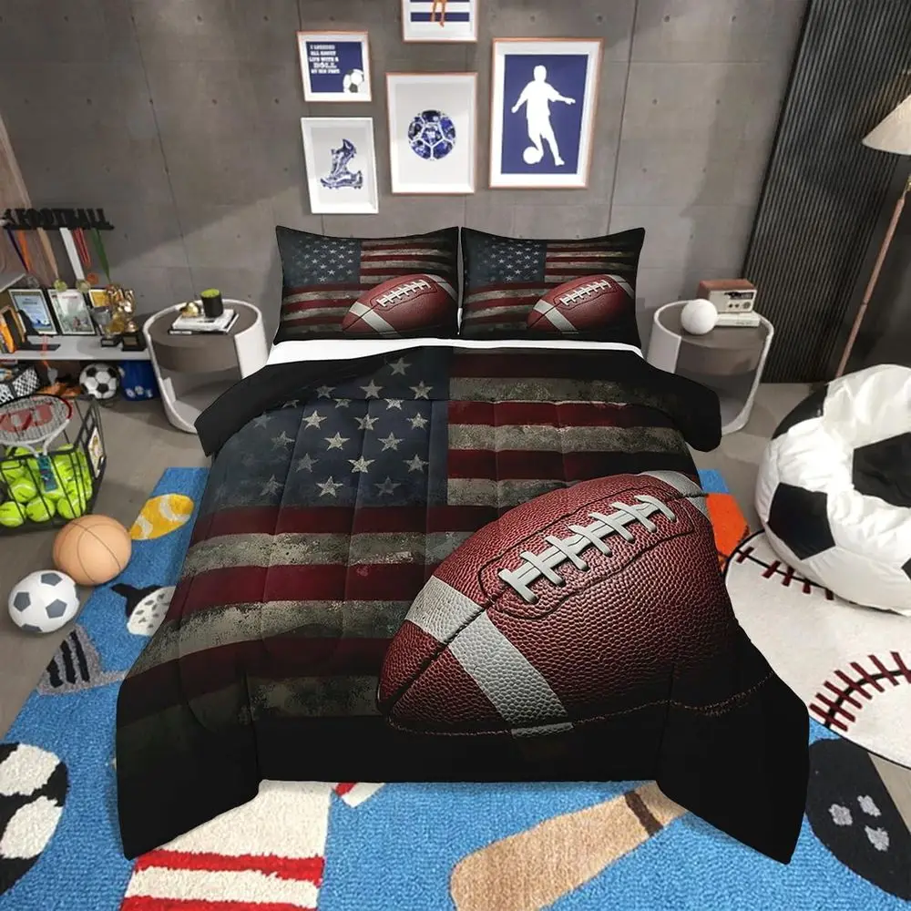 Youth Soccer Themed Comforter Set - Queen Size, Stars and Stripes Design for Kids, Teens, and Adults Bedroom Decor
Youth Soccer Themed Comforter Set - Queen Size, Stars and Stripes Design for Kids, Teens, and Adults Bedroom Decor