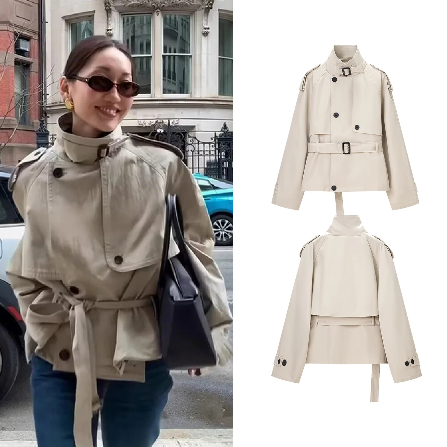 Women Vintage Stand Collar Trench Coat Chic Leisure Full Sleeve Loose Jackets Female Spring Autumn Fashion Commute Windbreaker
Women Vintage Stand Collar Trench Coat Chic Leisure Full Sleeve Loose Jackets Female Spring Autumn Fashion Commute Windbreaker