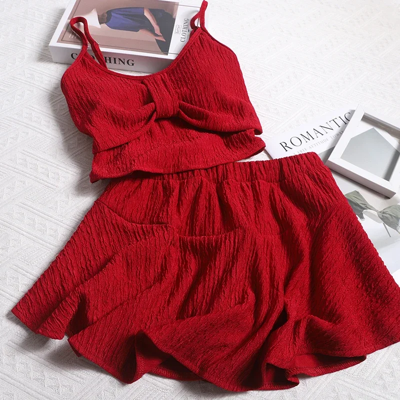 Woman With Padded Short Camisole Vest Elastic Waist Ruffle Edge Short Skirt Fashionable Age Reducing Sweet Hottie Two-Piece Set
Woman With Padded Short Camisole Vest Elastic Waist Ruffle Edge Short Skirt Fashionable Age Reducing Sweet Hottie Two-Piece Set