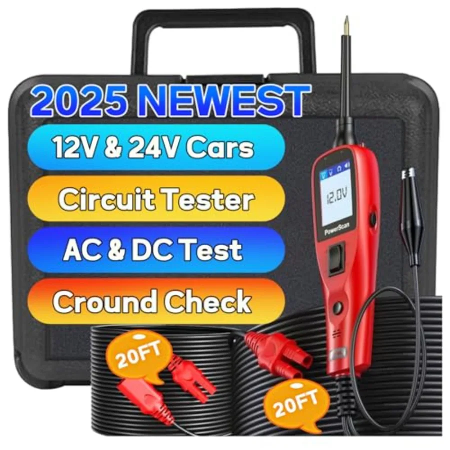 PowerScan PS100 Power Circuit Probe Tester 2025 12V 24V Car Circuit System Diagnostic Tool for Open Breaker and Short Finder Me
PowerScan PS100 Power Circuit Probe Tester 2025 12V 24V Car Circuit System Diagnostic Tool for Open Breaker and Short Finder Me