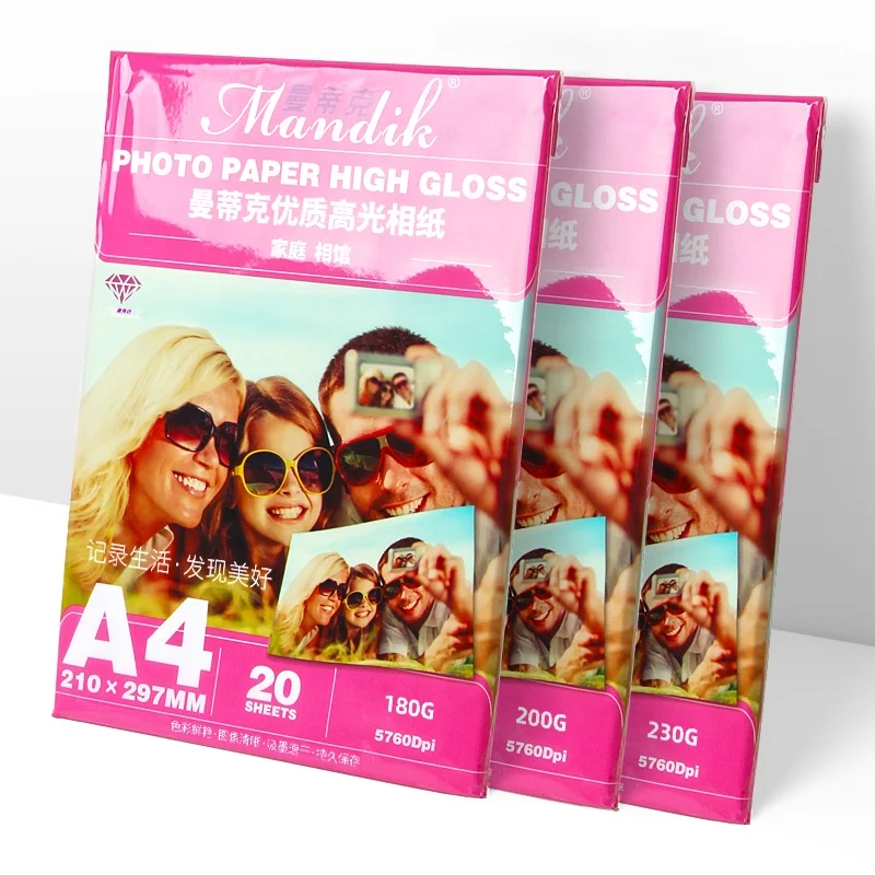 Mandik High Gloss Inkjet Paper Professional Digital Photo Paper
Mandik High Gloss Inkjet Paper Professional Digital Photo Paper