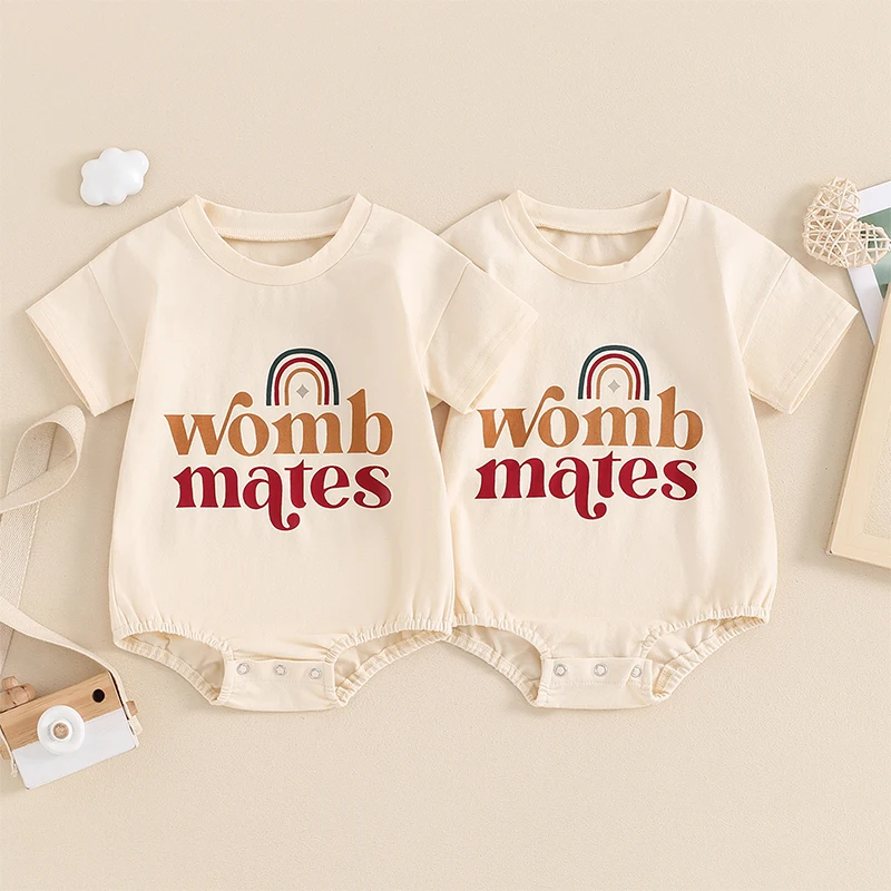 2024-03-11 Lioraitiin Baby Girl Boy Twin Outfits 2 PCS Short Sleeve Letter Rainbow Print Round Neck Romper Infant Summer Clothes
2024-03-11 Lioraitiin Baby Girl Boy Twin Outfits 2 PCS Short Sleeve Letter Rainbow Print Round Neck Romper Infant Summer Clothes