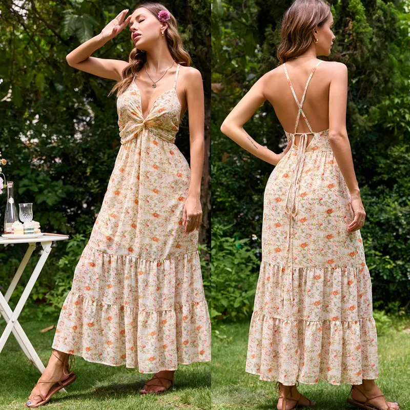 TEELYNN Sexy Deep V Neck Backless Sleeveless Long Strap Dresses Women Robe Vintage Floral Print Summer Dress Boho Beach Vestidos
TEELYNN Sexy Deep V Neck Backless Sleeveless Long Strap Dresses Women Robe Vintage Floral Print Summer Dress Boho Beach Vestidos
