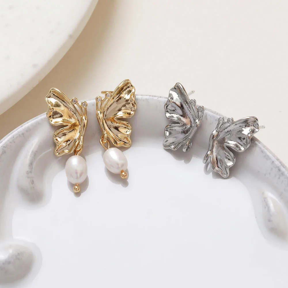 4PCS Butterfly Ear Studs Earrings for Jewelry Making Findings Components Diy Brass 14k Gold Plated Accessories 10*17mm
4PCS Butterfly Ear Studs Earrings for Jewelry Making Findings Components Diy Brass 14k Gold Plated Accessories 10*17mm