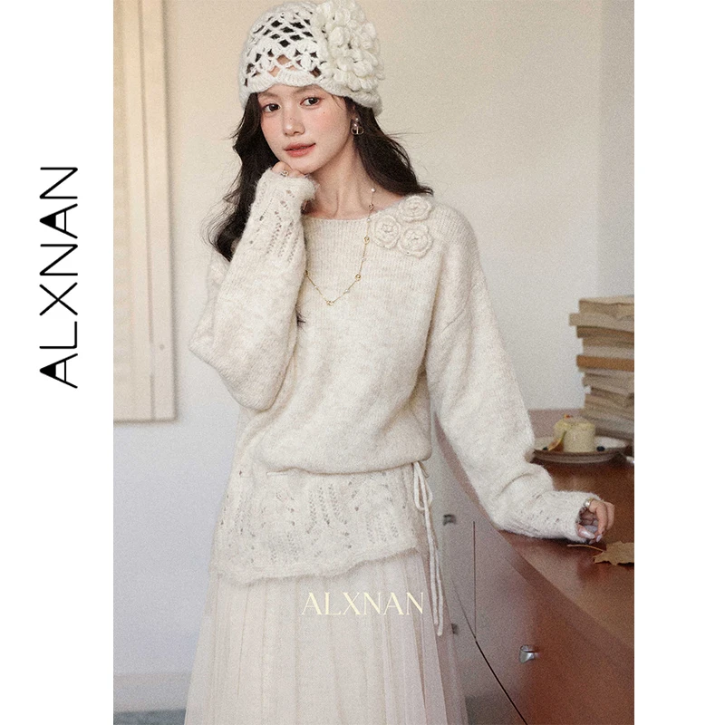 ALXNAN Women's Apricot Sweater 3D Flower Design Autumn Winter Loose-fit Pullovers Casual Elegant Long Sleeve Tops Ladies L59883
ALXNAN Women's Apricot Sweater 3D Flower Design Autumn Winter Loose-fit Pullovers Casual Elegant Long Sleeve Tops Ladies L59883