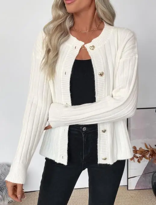 2025 Autumn and Winter Solid Color High-End Knitted Cardigan Jacket Temperament Commuting Sweater Jacket for Women
2025 Autumn and Winter Solid Color High-End Knitted Cardigan Jacket Temperament Commuting Sweater Jacket for Women