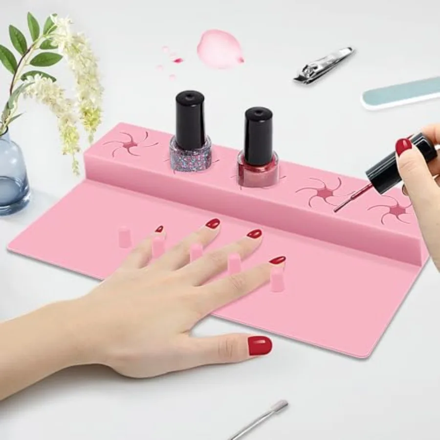 Nail Polish Holder, Silicone Hand Rest Mat Fingernail Painting Tools 2 in 1 Art Accessories Organizer Case Set with Anti-Spill
Nail Polish Holder, Silicone Hand Rest Mat Fingernail Painting Tools 2 in 1 Art Accessories Organizer Case Set with Anti-Spill
