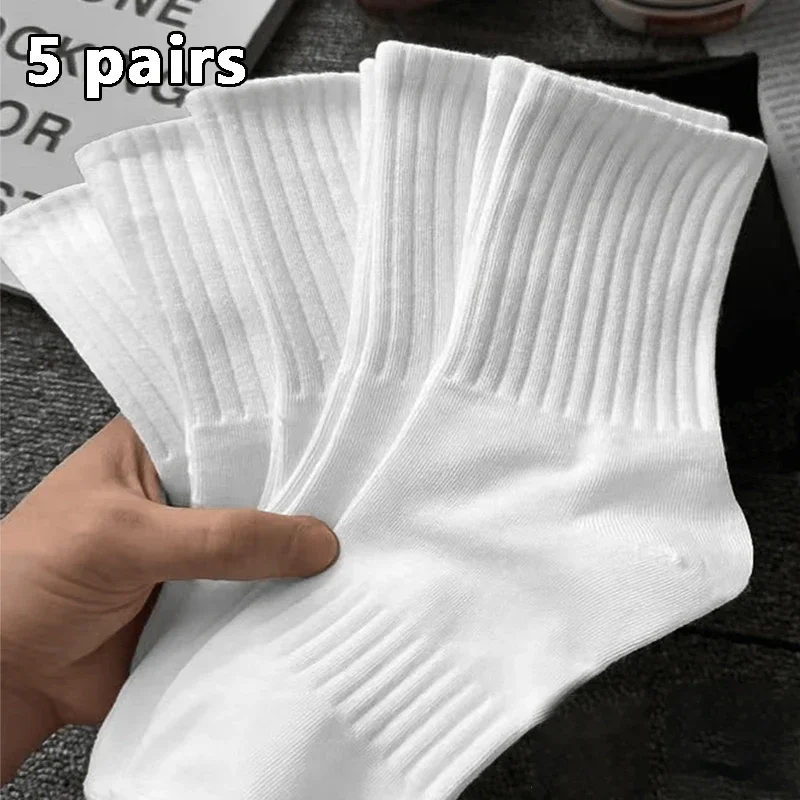 5 Pairs of Autumn and Winter Man Mid Length Socks, White Anti Odor, Sweat Absorbing, Breathable Sports Sock5 Pairs of Autumn and
5 Pairs of Autumn and Winter Man Mid Length Socks, White Anti Odor, Sweat Absorbing, Breathable Sports Sock5 Pairs of Autumn and