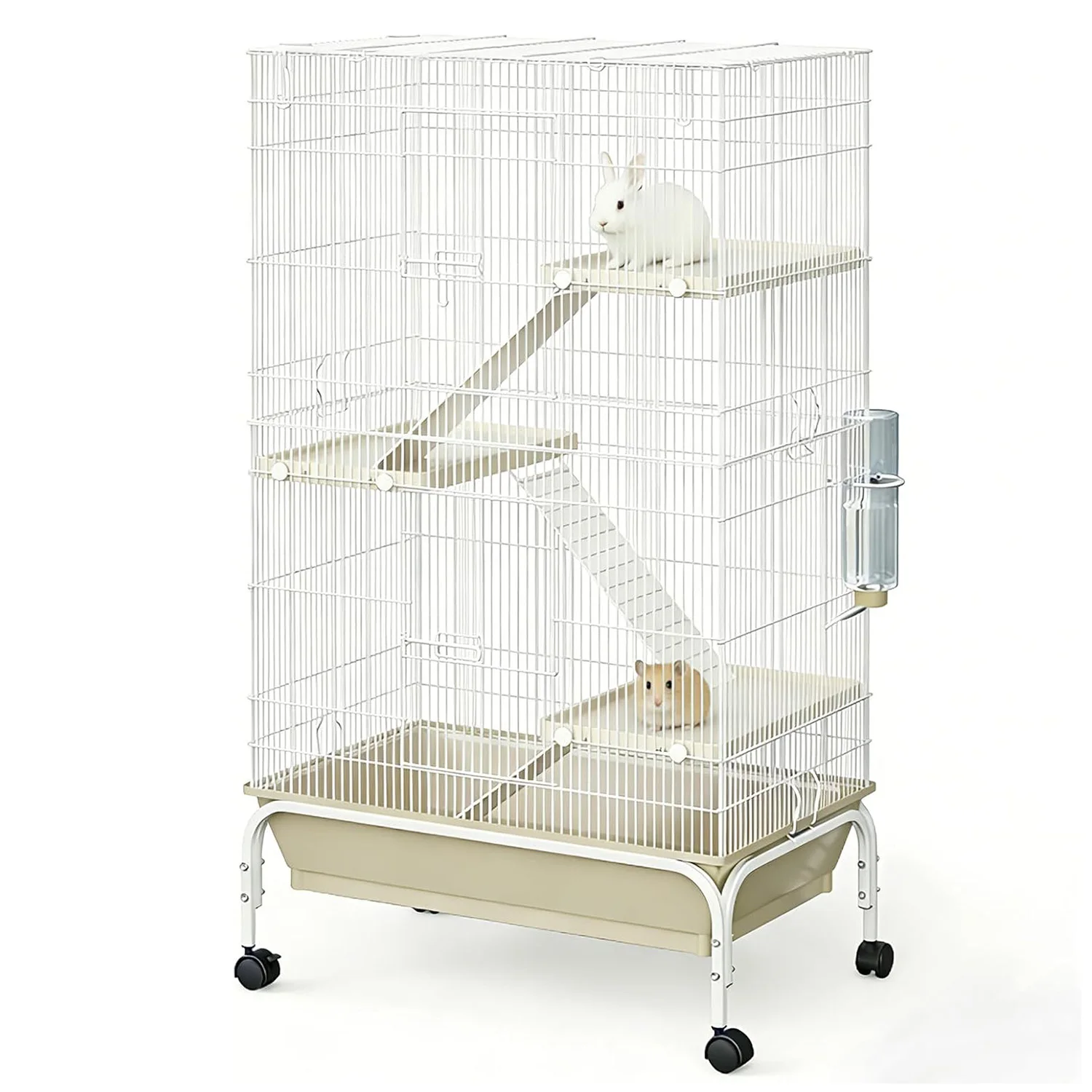47/55 Inch Small Animal Cage, Metal Ferret Cage with Wheels, Ramps & Platforms, Hamster Habitat with Water Bottle & Food Dish
47/55 Inch Small Animal Cage, Metal Ferret Cage with Wheels, Ramps & Platforms, Hamster Habitat with Water Bottle & Food Dish