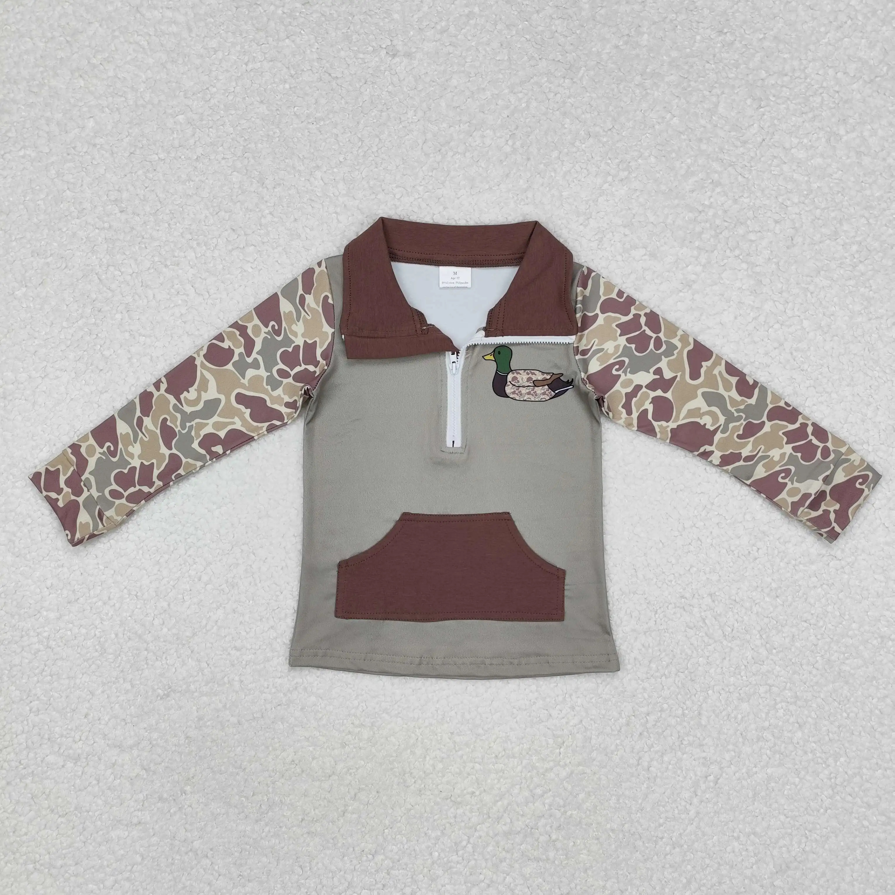 BT0926 Wholesale baby boy clothes Brown green camouflage duck pocket zipper long-sleeve top Summer Boutique kids clothes boys
BT0926 Wholesale baby boy clothes Brown green camouflage duck pocket zipper long-sleeve top Summer Boutique kids clothes boys