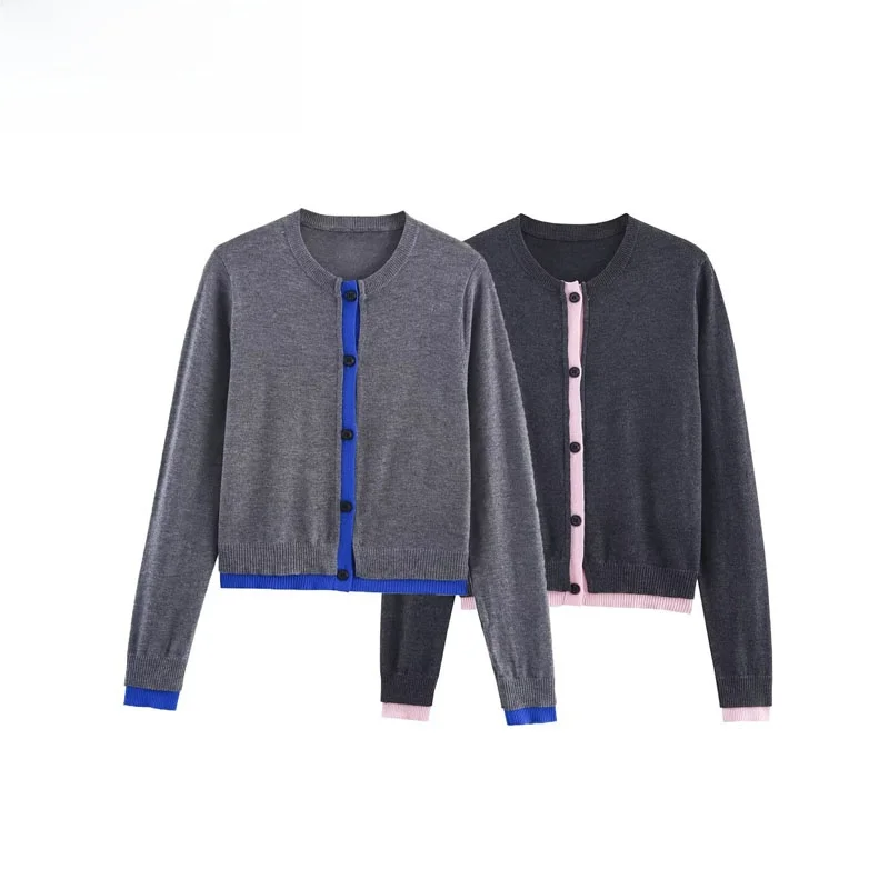 Faionable Spliced Knitted Jaet 2025 Sle Women's Streetwear ort Sve Long Sve round Ne Button up Polyester Fiber
Faionable Spliced Knitted Jaet 2025 Sle Women's Streetwear ort Sve Long Sve round Ne Button up Polyester Fiber