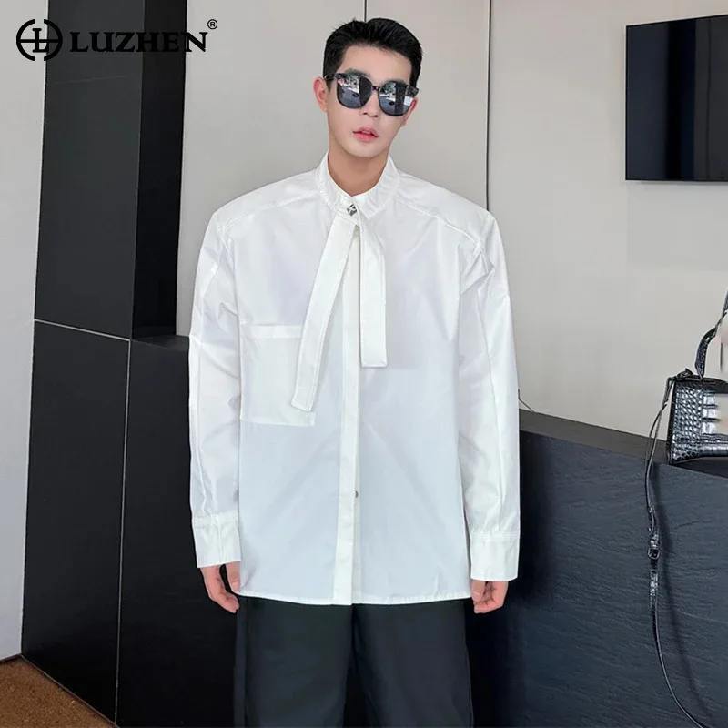 LUZHEN Spring New Patchwork Necktie Design Long Sleeved Shirt Personality Elegant Trendy Men's 2024 Solid Color Clothes LZ3532
LUZHEN Spring New Patchwork Necktie Design Long Sleeved Shirt Personality Elegant Trendy Men's 2024 Solid Color Clothes LZ3532