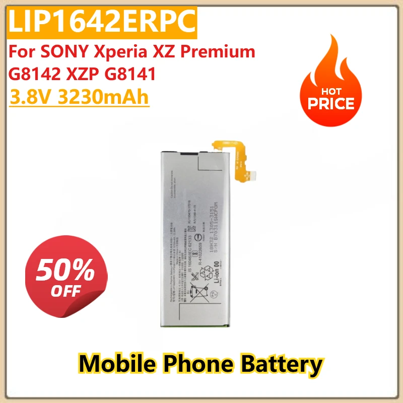 100% новый сменный аккумулятор для мобильного телефона 3,8 В 3230 мАч LIP1642ERPC для SONY Xperia XZ Premium G8142 XZP G8141, высокое качество
100% новый сменный аккумулятор для мобильного телефона 3,8 В 3230 мАч LIP1642ERPC для SONY Xperia XZ Premium G8142 XZP G8141, высокое качество