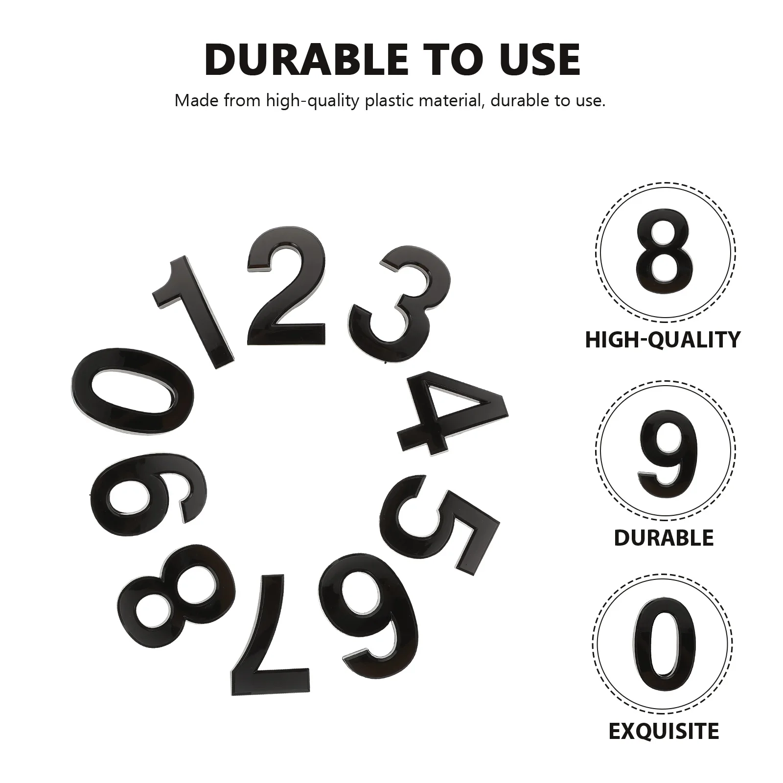 10Pcs 3D Door House Number Sticker High-Quality Plastic Easy Installation Self-Adhesive Mailbox Address Plaques
10Pcs 3D Door House Number Sticker High-Quality Plastic Easy Installation Self-Adhesive Mailbox Address Plaques