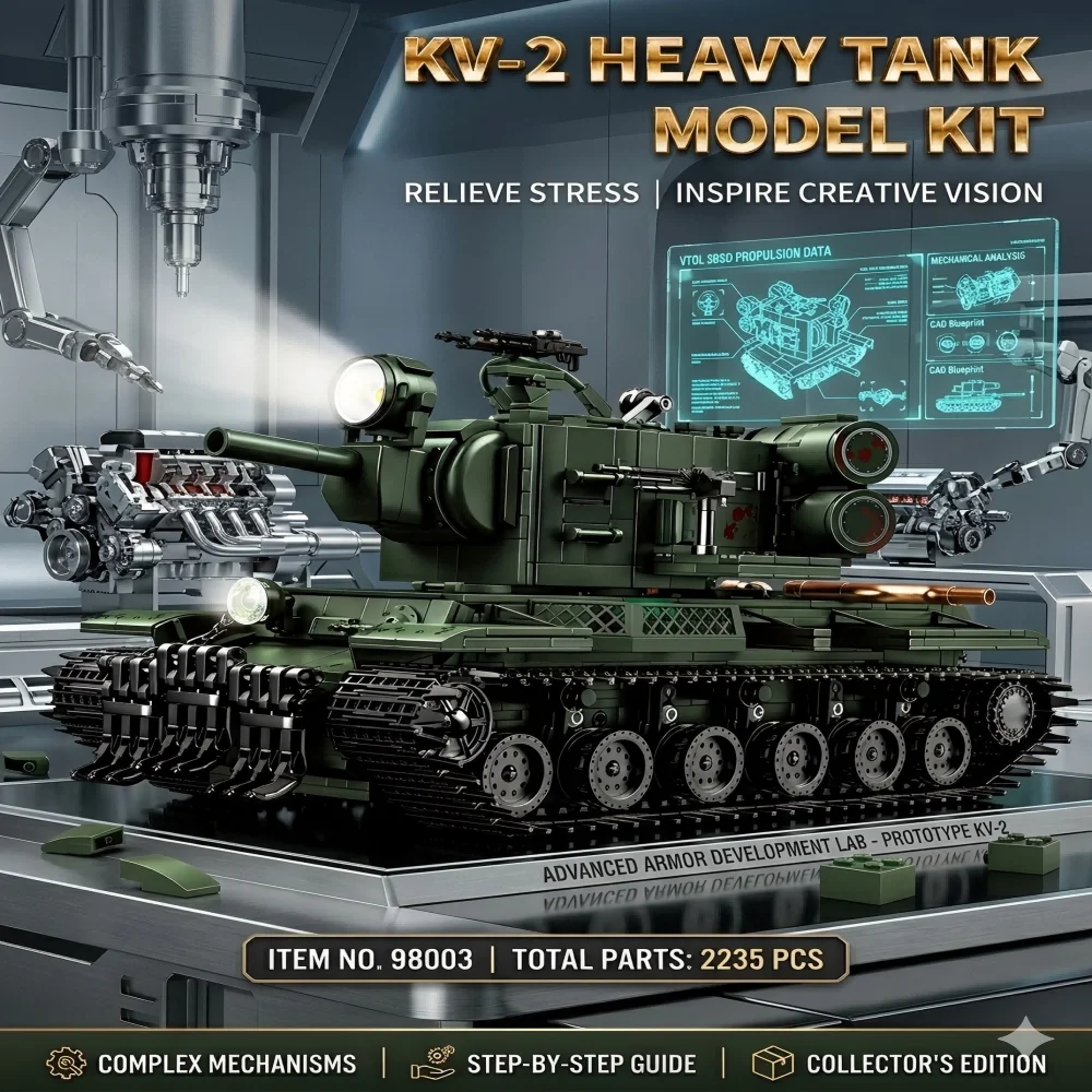 2235PCS MOC KV-2 Soviet Heavy Tank Building Blocks DIY Military Armor Model Bricks World War II Series Collection Gift Adult
2235PCS MOC KV-2 Soviet Heavy Tank Building Blocks DIY Military Armor Model Bricks World War II Series Collection Gift Adult