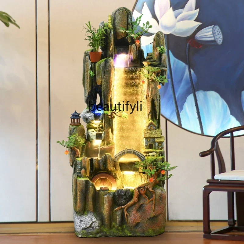 Large rockery fountain water feature living room office opening, flowing water making money floor ornament
Large rockery fountain water feature living room office opening, flowing water making money floor ornament