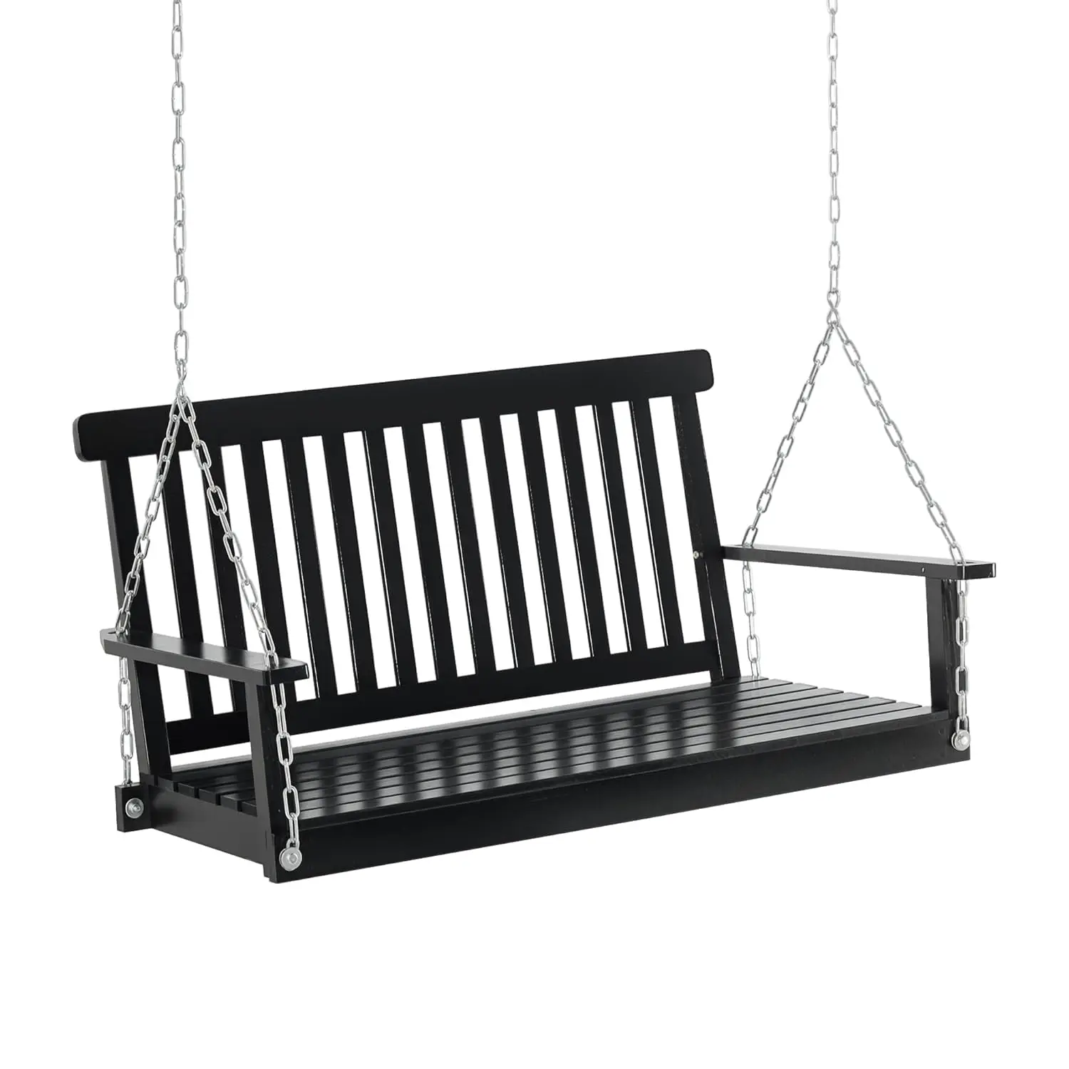 2-Seater Hanging Porch Swing Outdoor Patio Chair Slatted Build Chain 440lbs Black, Customized
2-Seater Hanging Porch Swing Outdoor Patio Chair Slatted Build Chain 440lbs Black, Customized