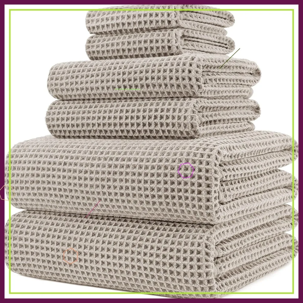 Набор банных полотенец оверсайз из быстросохнущей вафельной ткани, 6 штук, безворсовая микрофибра, 430 GSM
Набор банных полотенец оверсайз из быстросохнущей вафельной ткани, 6 штук, безворсовая микрофибра, 430 GSM