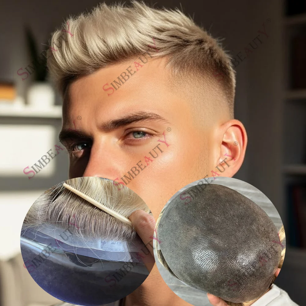 Durable 0.06mm Thin Skin Men's Capillary Prosthesis Natural Hairline Toupee Human Hair Wigs 4T613# Ombre Blonde Grey Hair System
Durable 0.06mm Thin Skin Men's Capillary Prosthesis Natural Hairline Toupee Human Hair Wigs 4T613# Ombre Blonde Grey Hair System