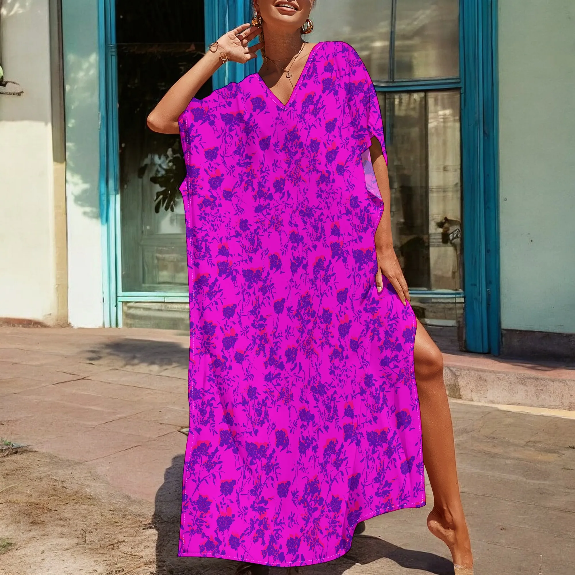Hot Pink Floral Kaftan Maxi Dress V-Neck Loose S-3XL – Bold Birthday Brunch or Girls Night Out Look
Hot Pink Floral Kaftan Maxi Dress V-Neck Loose S-3XL – Bold Birthday Brunch or Girls Night Out Look
