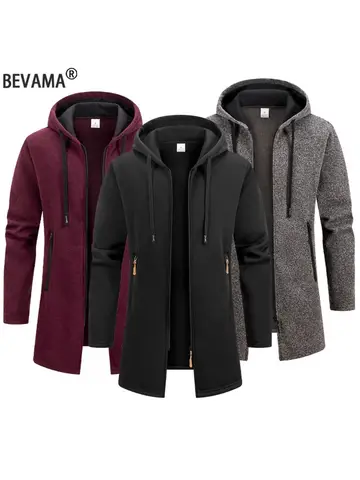 New Streetwear Men's Long Sleeve Sweatshirts for Men Zipper Hooded Oversize Winter Warm Jacket Coat Outdoor Tracksuit Men