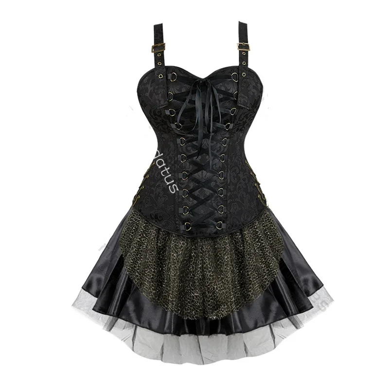 Black Corset Dress Set Pirate Costume Steampunk Plus Size Sexy Overbust Bustier Top Skirt Victorian Burlesque Gothic Blue Red
Black Corset Dress Set Pirate Costume Steampunk Plus Size Sexy Overbust Bustier Top Skirt Victorian Burlesque Gothic Blue Red