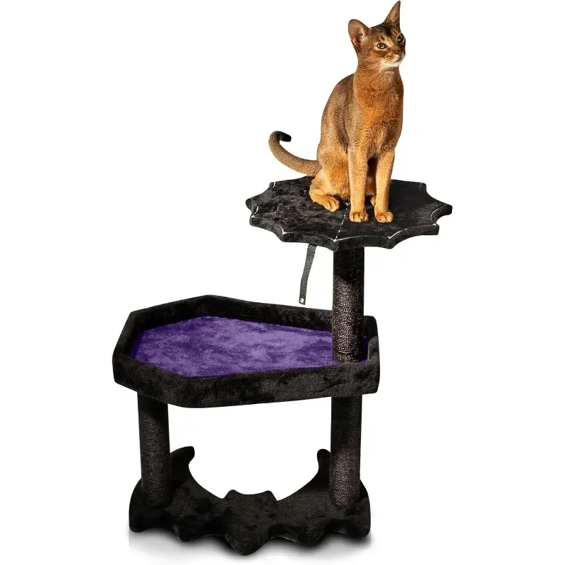 -Gothic Tree With Coffin Bed, Gothic Tower, Coffin Tree With Sisal Scratching Posts For Halloween , Small Size
-Gothic Tree With Coffin Bed, Gothic Tower, Coffin Tree With Sisal Scratching Posts For Halloween , Small Size