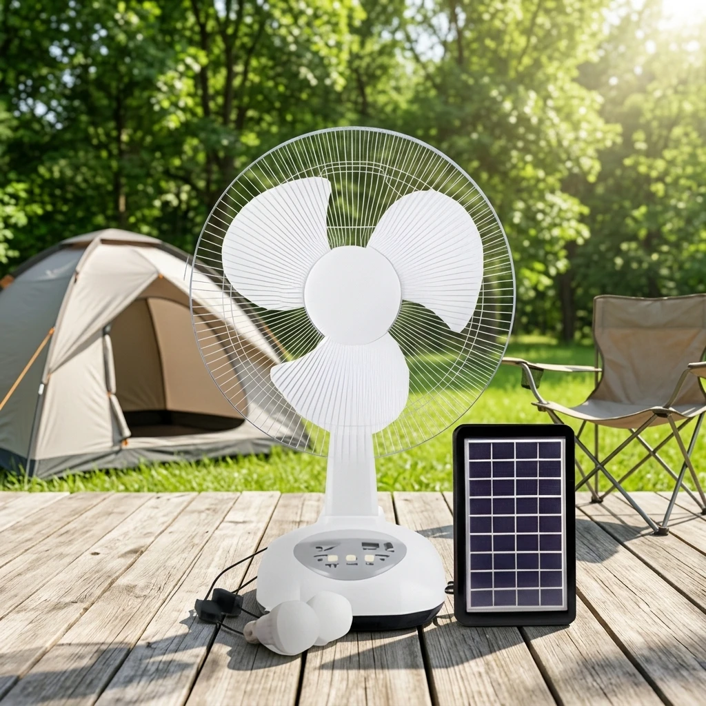 Multifunctional Solar Desk Cooling Fan Built-in Battery With LED Light Portable Solar Table Fan for Camping Home
Multifunctional Solar Desk Cooling Fan Built-in Battery With LED Light Portable Solar Table Fan for Camping Home