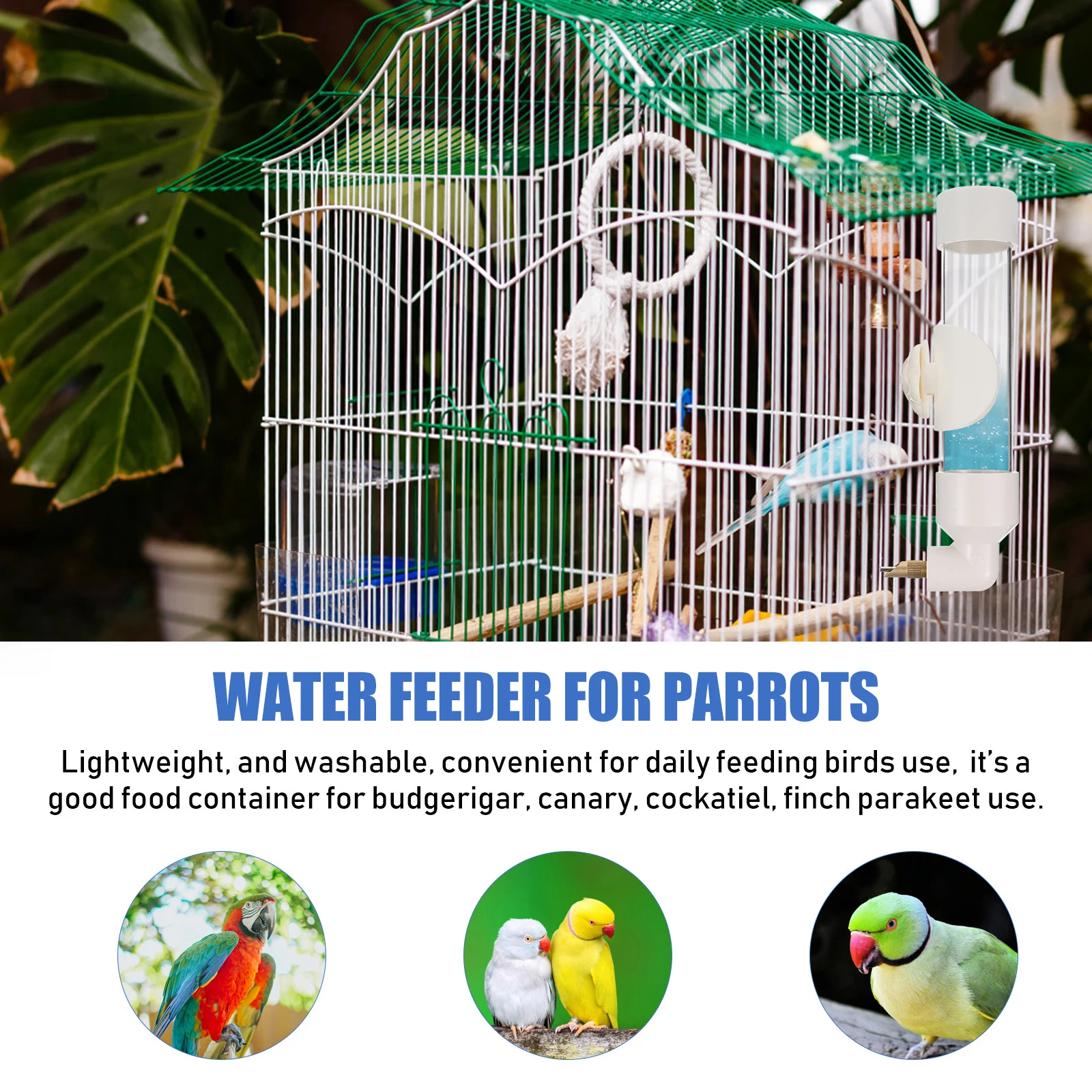Bird Cage Feeder Automatic Water Cockatiel Bottle Pet Hanging White Pvc Bottles Birds
Bird Cage Feeder Automatic Water Cockatiel Bottle Pet Hanging White Pvc Bottles Birds