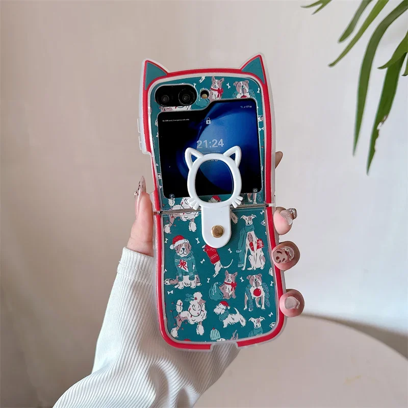 Для Samsung Galaxy Z Flip 6 5 4 3 Чехол ZFlip6 Z Flip6 ZFlip 6 Милое рождественское кольцо для собаки с подвеской в виде кошачьих ушей Противоударный чехол
Для Samsung Galaxy Z Flip 6 5 4 3 Чехол ZFlip6 Z Flip6 ZFlip 6 Милое рождественское кольцо для собаки с подвеской в виде кошачьих ушей Противоударный чехол