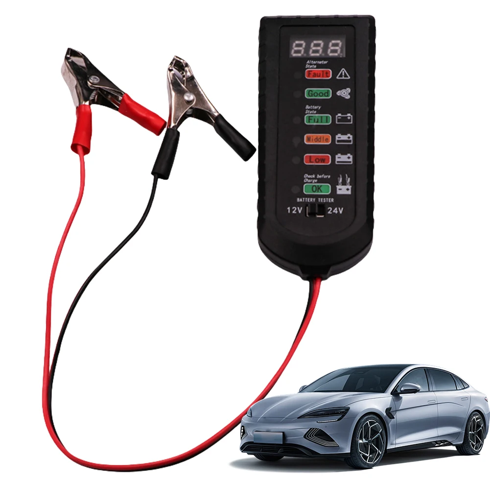 12V 24V Car Battery Tester Motorcycle Battery Tester Checker Universal Car Battery Diagnostic Tool for Testing Battery Condition
12V 24V Car Battery Tester Motorcycle Battery Tester Checker Universal Car Battery Diagnostic Tool for Testing Battery Condition
